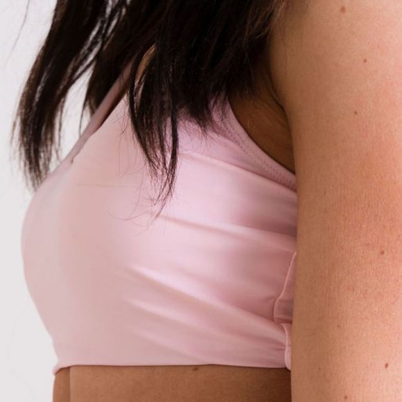 NWT Set: High Waist Athletic Crossback Sports Bralette Bikini in Soft Pink - Picture 5 of 10